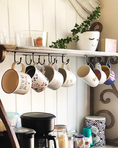 Mug Hanger Under Cabinet Mug Rack Wall Mounted Coffee Cup Rack (16.99 Count)