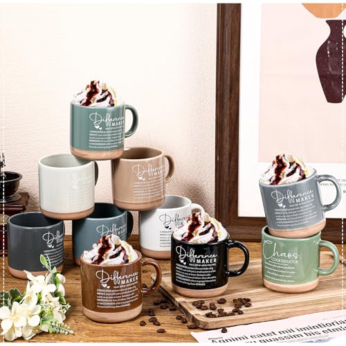10 Pcs Difference Maker Appreciation Gifts Bulk Inspirational Ceramic Coffee Mugs 13 oz Thank You Mug Housekeeping Appreciation Gifts for Teacher Boss Leader Office Coworker Staff (10 Count)