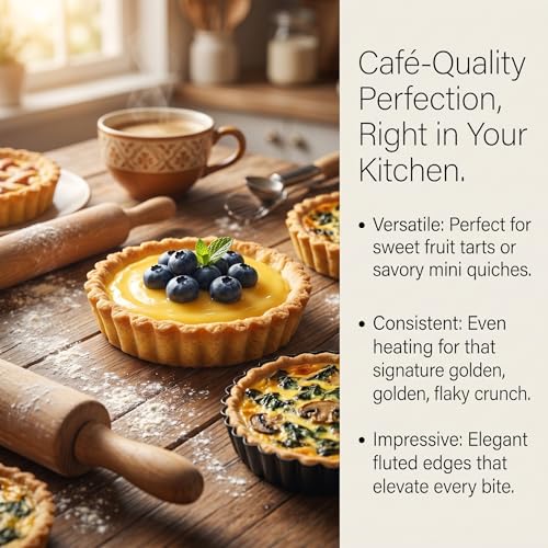 12Packs Mini Tart Pans 4 Inch Tart Pan Removable Bottom Round Nonstick Quiche Pan (12 Count)