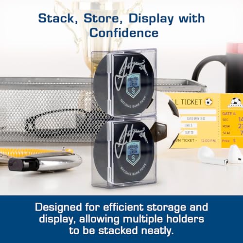 Hockey Puck Display Case Cube Holder 6 (6 Count)
