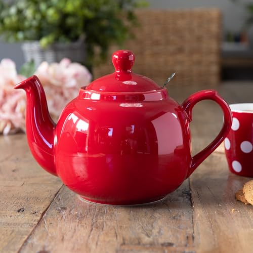 Farmhouse 4 Cup Ceramic Teapot with Removable Infuser and Lid