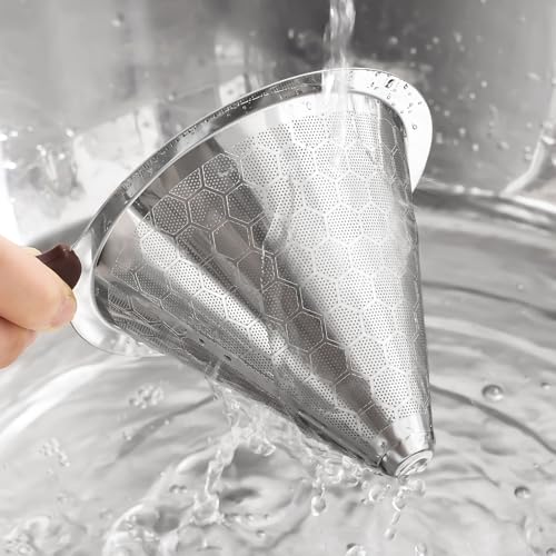 Pour Over Coffee Dripper Stainless Steel Coffee Filter Metal Cone Filter Paperless Reusable Single Cup Maker 1