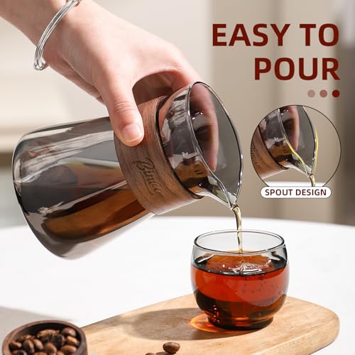16 oz Glass Coffee Carafe with Wood Heat