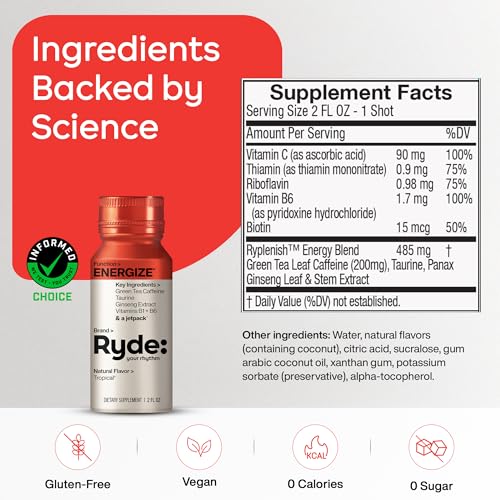 RYDE Energize Energy Shot (16 Fl Oz)