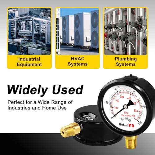 100Psi 2.5Inch Lower Mount Water Pressure Gauge 1