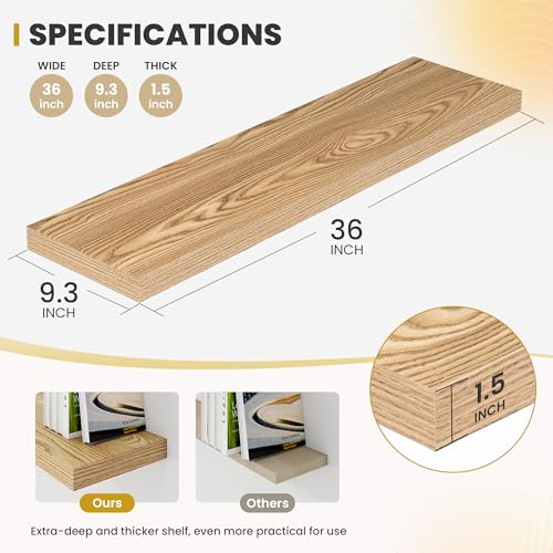 36 Inch Floating Shelves (2 Count)