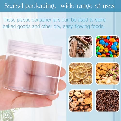 4 Pcs Plastic Jars Wide Mouth with Lids (4 Count)