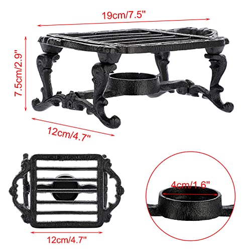Tea Warmer Cast Iron Tea Pot Warmer with Tealight Candle Holder Sturdy Functional Teapot Warmer Stand for Office Party or Desk RetroTea Pot Heater for Heating Milk