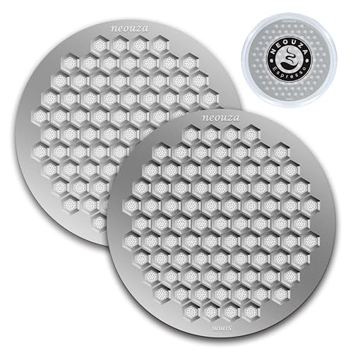 V4 Espresso Puck Screen 0.8mm Thickness Honeycomb Mesh Double Layer Black Protective Coating for Coffee Portafilter Basket