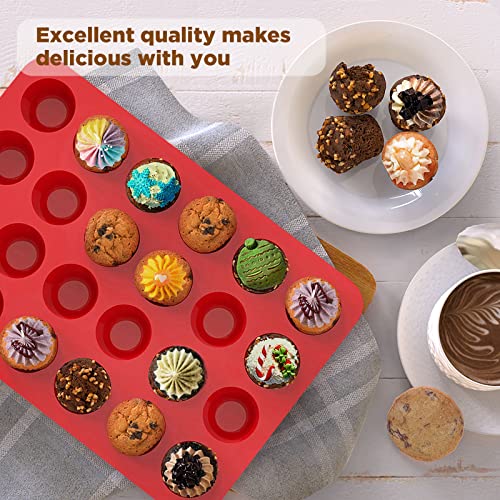 2 inch Deep Mini Muffin Pans Nonstick 24 Cup (11 Ounce)