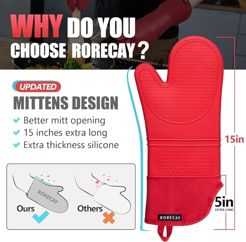 Silicone Oven Mitts and Pot Holders Sets