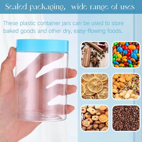 4 Pcs Plastic Jars Wide Mouth with Lids (4 Count)