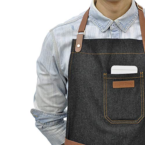 Denim Chef Apron with Pockets