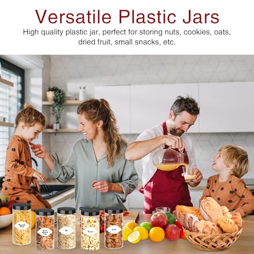 16 OZ Plastic Jars with Lids (24 Count)