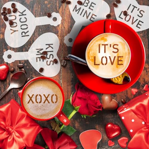 36 Pcs Valentine's Day Conversation Hearts Cookie Stencils for Baking