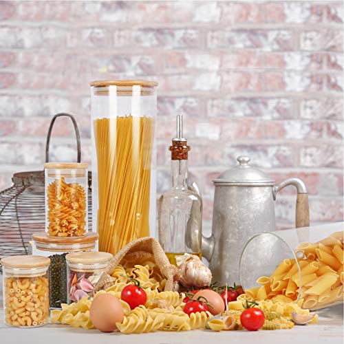 15 Pack 6 oz Glass Jars With Bamboo Lids for Kitchen (15 Count)