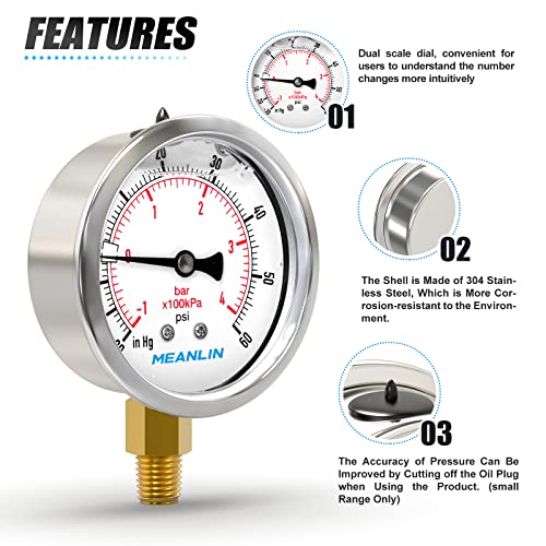 30inHG~60Psi Stainless Steel 1