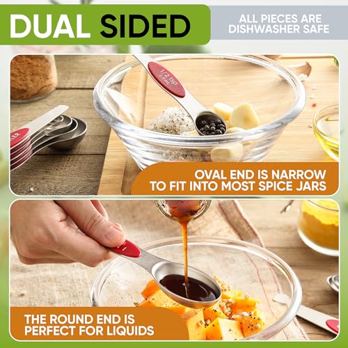 Magnetic Measuring Cups & Spoons Set of 15 with Levelers