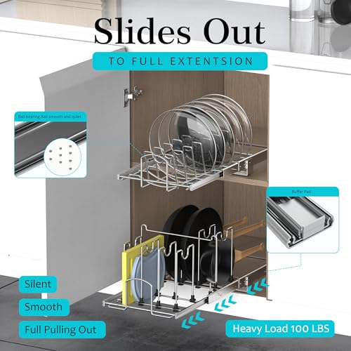 Pots and Pans Pull Out Organizer Under Cabinet