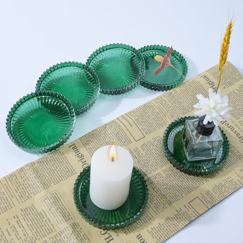 Crystal Glass Coaster 6 Pack Round Cup Drinks Coasters (6 Count)