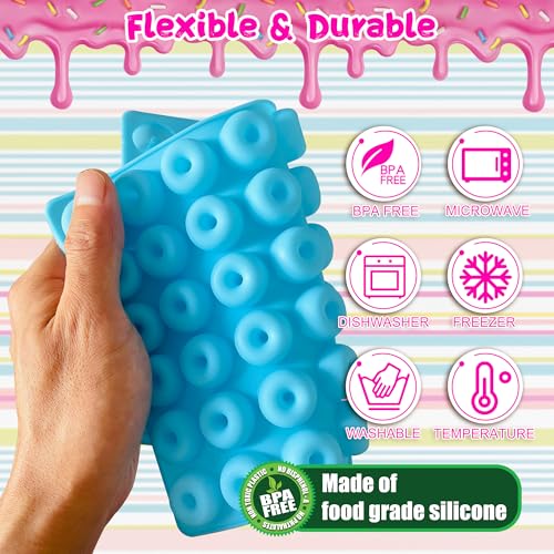 5 Pack Gummy Rings Candy Molds Silicone Round Mini Donut Mold with 2 Dropper