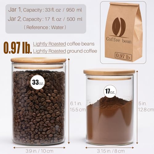 6 Pack Glass Food Storage Jars with Airtight Lids