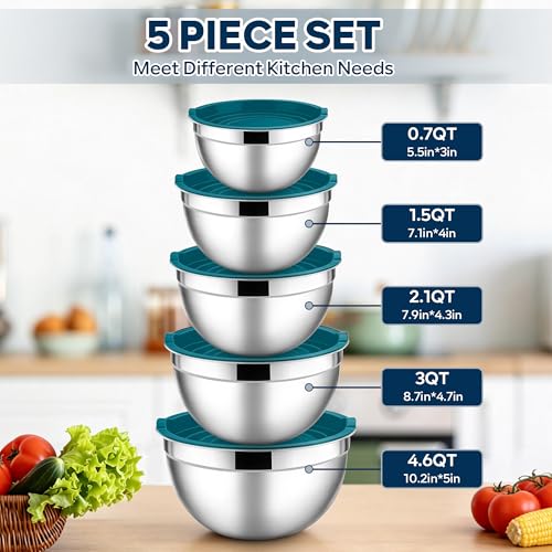 Mixing Bowls with Lids Set (5 Count)