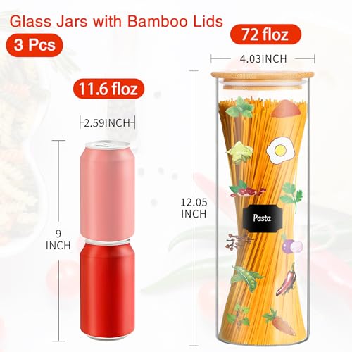 Glass Jars with Bamboo Lids (3 Count)