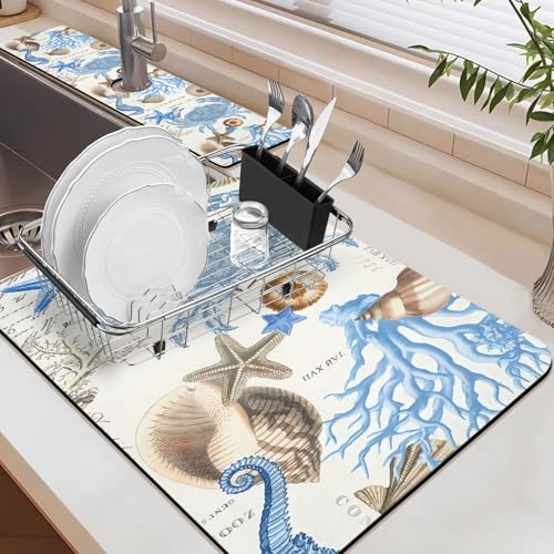 19.5" x 12" Dish Drying Mat & 24" x 5.5" Sink Splash Guard