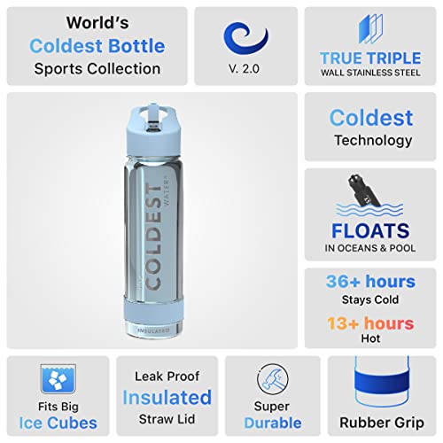 Coldest Insulated Water Bottle with Straw Lid