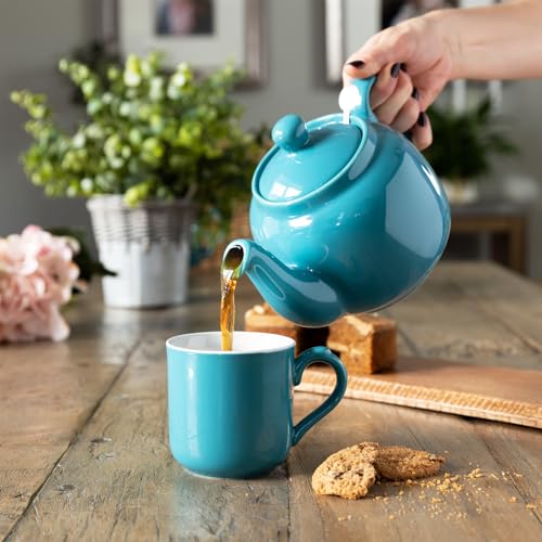 Farmhouse 4 Cup Ceramic Teapot with Removable Infuser and Lid