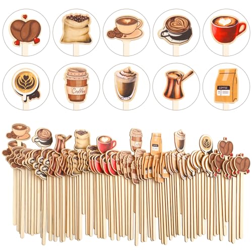 120 PCS Coffee Stirrers Stir Sticks Natural Wooden Stir Sticks Disposable Drink Stirrers for Stirring Hot Chocolate Milkshake Restaurant Home Office