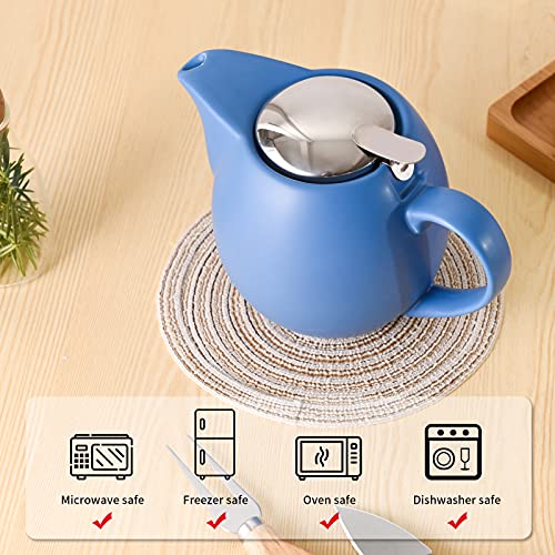 32 ounce Blue Porcelain Tea Pot