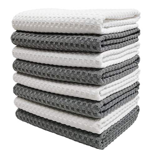 380 GSM Microfiber Waffle Kitchen Dish Tea Towel (8 Count)