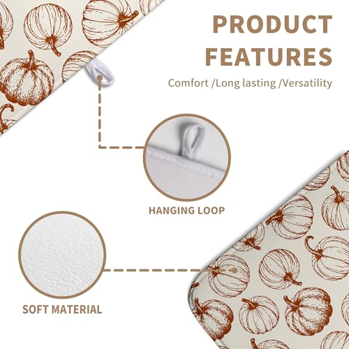 Hello Fall Dish Drying Mats Thanksgiving Pumpkin Dish Mat Autumn Drying Matt Dishes Dryer Pad for Kitchen Counter Absorbent Microfiber Washable Foldable Reusable 18x24 in