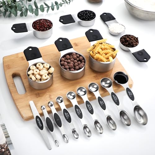 Magnetic Measuring Cups Set 7 Stainless Steel Stackable Measuring Cups