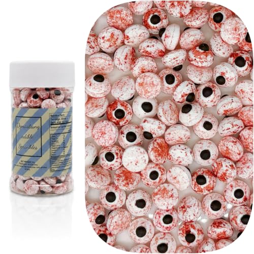 Bloddy Eyes Sprinkles Halloween Edible Eye Cake Decoration Cupcake Toppers Cookie Perfect for Cakes