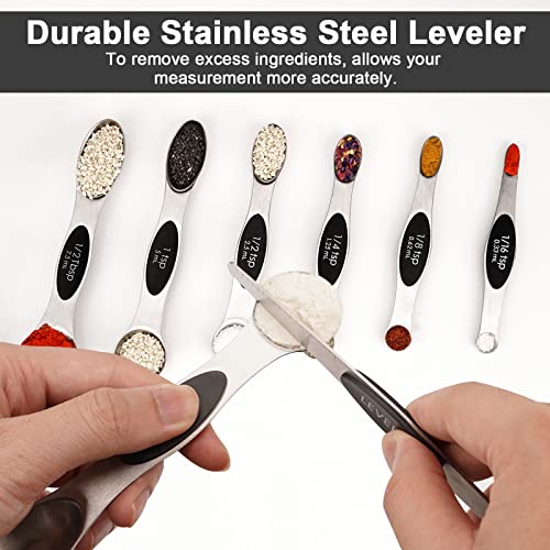 8 PCS Black Magnetic Measuring Spoons Set