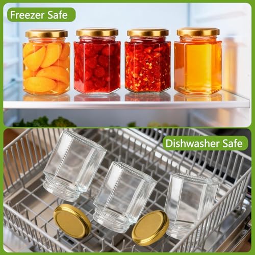 30 Pack 6 oz Glass Jars with Gold Lids (30 Count)