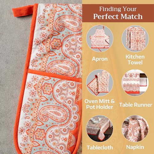 Double Oven Mitts 100% Cotton Double Oven Glove
