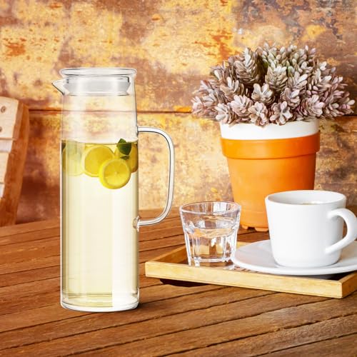 2 Sets Glass Pitcher with Lid
