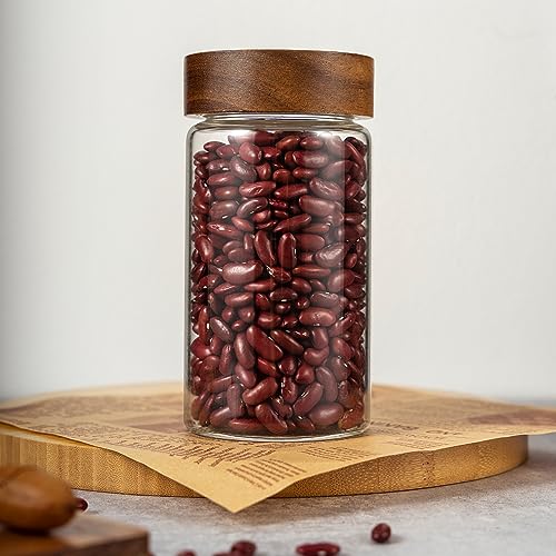 2PCS Small Glass Storage Jars with Airtight Lids