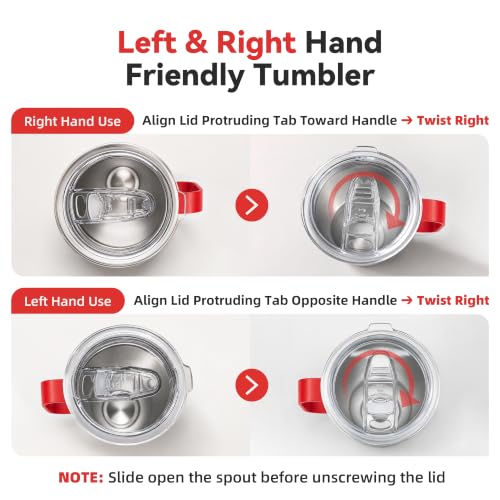 30 oz Stainless Steel Tumblers Bulk with Handle and Lid (4 Count)