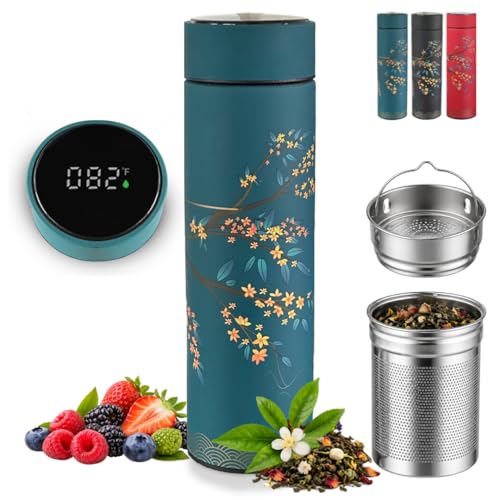 Tea Infuser for Loose Leaf Tea Smart Water Bottle with Temperature Display