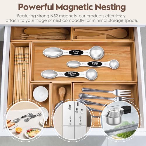 Magnetic Measuring Cups and Spoons Set (15 Count)