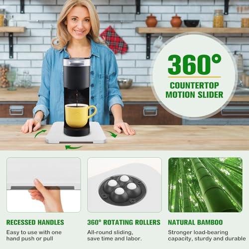 Appliance Slider 360° Rolling Tray for Countertop Coffee Maker Mat