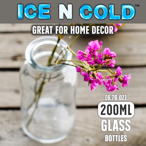 6.76 oz 200ml Vintage Glass Bottle with Leakproof Clear Lid (6 Count)