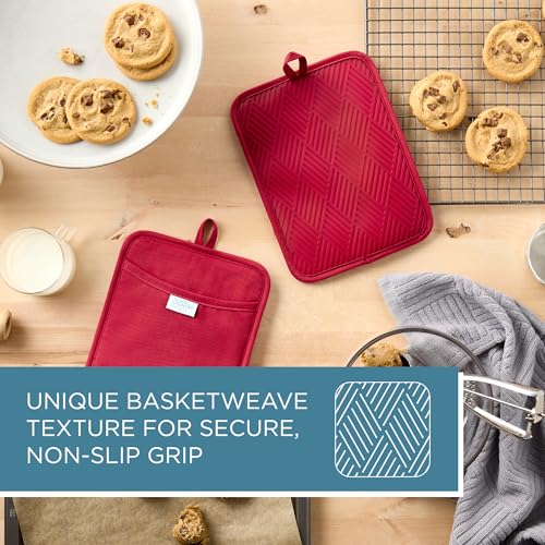 Basketweave Soft Silicone Pot Holder 2 (2 Count)