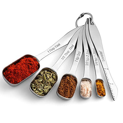 Stackable Stainless Steel Measuring Spoons Set of 6 w