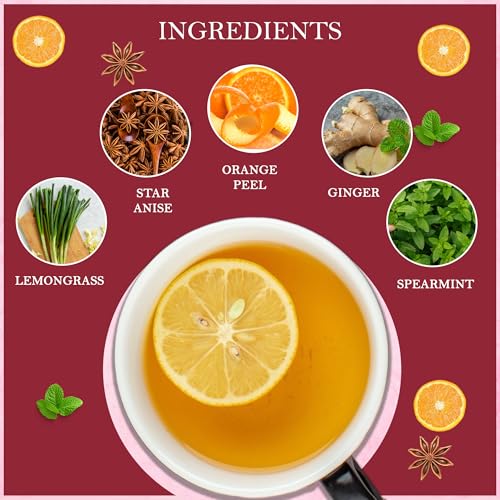 Tealeaf & Co. Orange Ginger Mint Tea Blended with Fresh Herbs and Spices (7.055 Ounce)